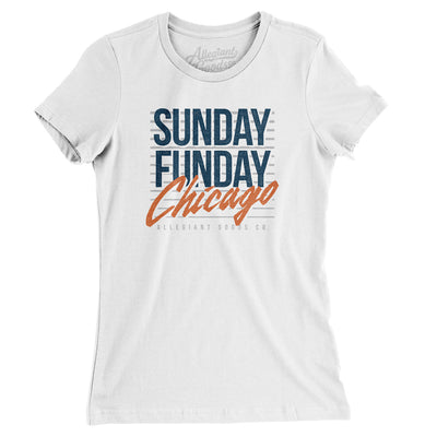 Sunday Funday Chicago Women's T-Shirt-White-Allegiant Goods Co. Vintage Sports Apparel