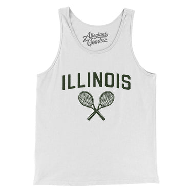 Illinois Tennis Men/Unisex Tank Top-White-Allegiant Goods Co. Vintage Sports Apparel