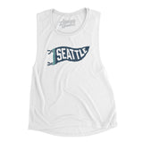 Seattle Pennant Women's Flowey Scoopneck Muscle Tank-White-Allegiant Goods Co. Vintage Sports Apparel