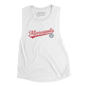 Minneapolis Vintage Script Women's Flowey Scoopneck Muscle Tank-Allegiant Goods Co. Vintage Sports Apparel
