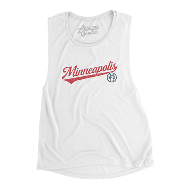 Minneapolis Vintage Script Women's Flowey Scoopneck Muscle Tank-Allegiant Goods Co. Vintage Sports Apparel