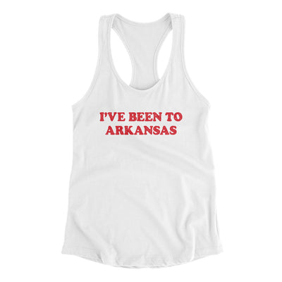 I've Been To Arkansas Women's Racerback Tank-White-Allegiant Goods Co. Vintage Sports Apparel