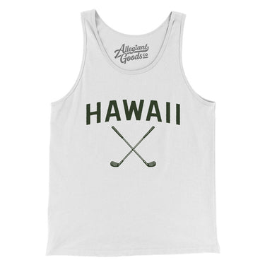 Hawaii Golf Men/Unisex Tank Top-White-Allegiant Goods Co. Vintage Sports Apparel