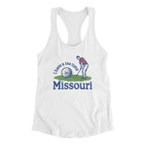 I Have A Tee Time In Missouri Women's Racerback Tank-White-Allegiant Goods Co. Vintage Sports Apparel