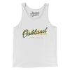Oakland Overprint Men/Unisex Tank Top-White-Allegiant Goods Co. Vintage Sports Apparel
