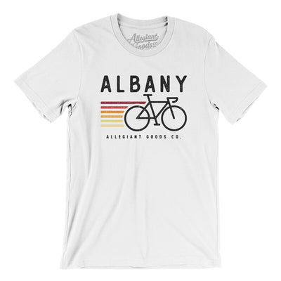 Albany Cycling Men/Unisex T-Shirt-White-Allegiant Goods Co. Vintage Sports Apparel