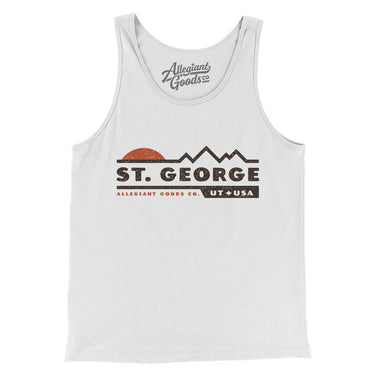 St. George Mountain Sunset Men/Unisex Tank Top-White-Allegiant Goods Co. Vintage Sports Apparel
