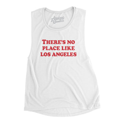 There's No Place Like Los Angeles Women's Flowey Scoopneck Muscle Tank-White-Allegiant Goods Co. Vintage Sports Apparel