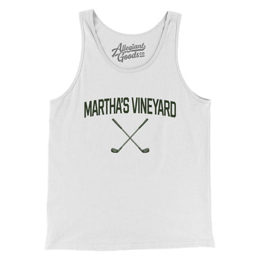 Martha's Vineyard Golf Men/Unisex Tank Top-White-Allegiant Goods Co. Vintage Sports Apparel