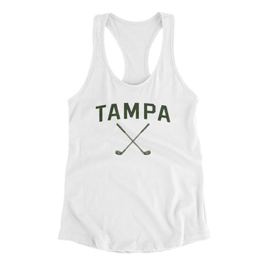 Tampa Golf Women's Racerback Tank-White-Allegiant Goods Co. Vintage Sports Apparel
