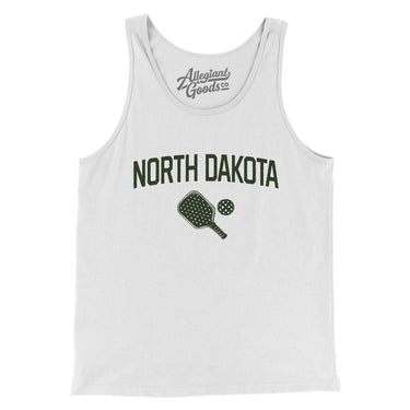 North Dakota Pickleball Men/Unisex Tank Top-White-Allegiant Goods Co. Vintage Sports Apparel