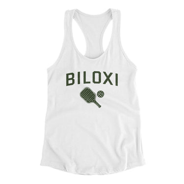 Biloxi Pickleball Women's Racerback Tank-White-Allegiant Goods Co. Vintage Sports Apparel