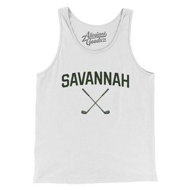 Savannah Golf Men/Unisex Tank Top-White-Allegiant Goods Co. Vintage Sports Apparel