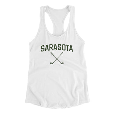 Sarasota Golf Women's Racerback Tank-White-Allegiant Goods Co. Vintage Sports Apparel