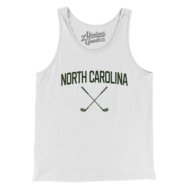 North Carolina Golf Men/Unisex Tank Top-White-Allegiant Goods Co. Vintage Sports Apparel
