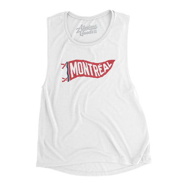Montréal Pennant Women's Flowey Scoopneck Muscle Tank-White-Allegiant Goods Co. Vintage Sports Apparel