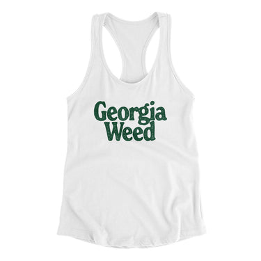 Georgia Weed Women's Racerback Tank-White-Allegiant Goods Co. Vintage Sports Apparel