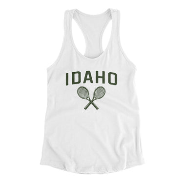 Idaho Tennis Women's Racerback Tank-White-Allegiant Goods Co. Vintage Sports Apparel