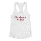 Cleveland's Number 1 Fan Women's Racerback Tank-White-Allegiant Goods Co. Vintage Sports Apparel
