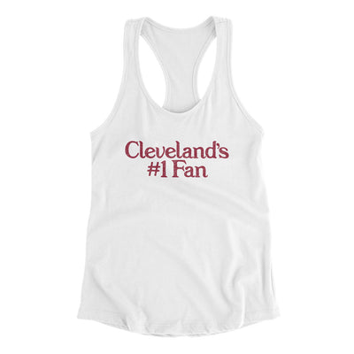 Cleveland's Number 1 Fan Women's Racerback Tank-White-Allegiant Goods Co. Vintage Sports Apparel
