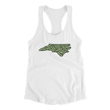 North Carolina Golf Course Women's Racerback Tank-White-Allegiant Goods Co. Vintage Sports Apparel