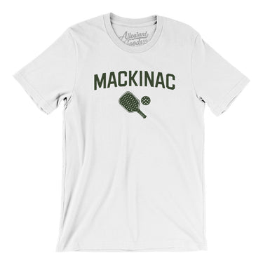 Mackinac Pickleball Men/Unisex T-Shirt-White-Allegiant Goods Co. Vintage Sports Apparel