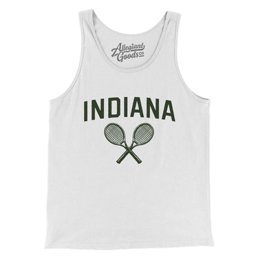 Indiana Tennis Men/Unisex Tank Top-White-Allegiant Goods Co. Vintage Sports Apparel