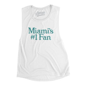 Miami's Number 1 Fan Women's Flowey Scoopneck Muscle Tank-Allegiant Goods Co. Vintage Sports Apparel