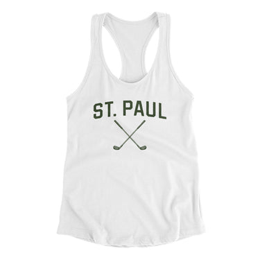 St. Paul Golf Women's Racerback Tank-White-Allegiant Goods Co. Vintage Sports Apparel