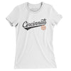 Cincinnati Vintage Script Women's T-Shirt-White-Allegiant Goods Co. Vintage Sports Apparel
