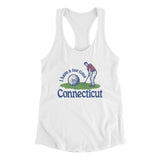 I Have A Tee Time In Connecticut Women's Racerback Tank-White-Allegiant Goods Co. Vintage Sports Apparel