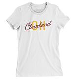 Cleveland Oh Overprinted Women's T-Shirt-Allegiant Goods Co. Vintage Sports Apparel