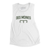 Des Moines Cycling Women's Flowey Scoopneck Muscle Tank-White-Allegiant Goods Co. Vintage Sports Apparel