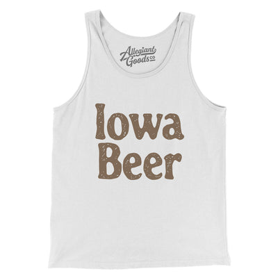 Iowa Beer Men/Unisex Tank Top-White-Allegiant Goods Co. Vintage Sports Apparel