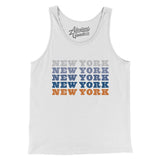 New York Repeat Men/Unisex Tank Top-White-Allegiant Goods Co. Vintage Sports Apparel