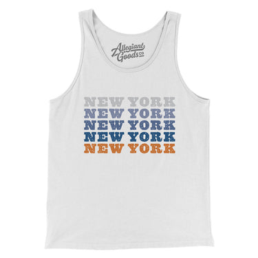 New York Repeat Men/Unisex Tank Top-White-Allegiant Goods Co. Vintage Sports Apparel
