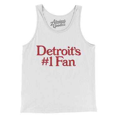 Detroit's Number 1 Fan Men/Unisex Tank Top-White-Allegiant Goods Co. Vintage Sports Apparel