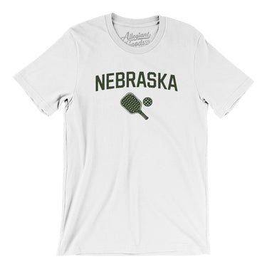 Nebraska Pickleball Men/Unisex T-Shirt-White-Allegiant Goods Co. Vintage Sports Apparel