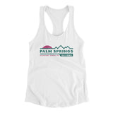 Palm Springs Mountain Sunset Women's Racerback Tank-White-Allegiant Goods Co. Vintage Sports Apparel