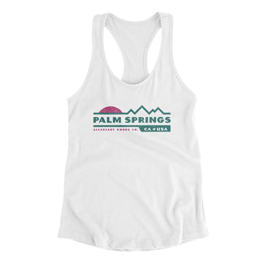 Palm Springs Mountain Sunset Women's Racerback Tank-White-Allegiant Goods Co. Vintage Sports Apparel