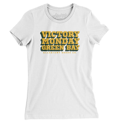 Victory Monday Green Bay Women's T-Shirt-White-Allegiant Goods Co. Vintage Sports Apparel