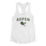 Aspen Pickleball Women's Racerback Tank-White-Allegiant Goods Co. Vintage Sports Apparel