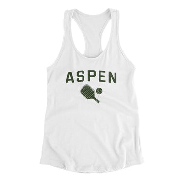 Aspen Pickleball Women's Racerback Tank-White-Allegiant Goods Co. Vintage Sports Apparel