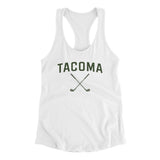Tacoma Golf Women's Racerback Tank-White-Allegiant Goods Co. Vintage Sports Apparel
