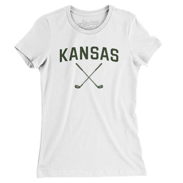Kansas Golf Women's T-Shirt-White-Allegiant Goods Co. Vintage Sports Apparel