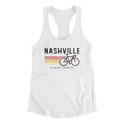 Nashville Cycling Women's Racerback Tank-White-Allegiant Goods Co. Vintage Sports Apparel