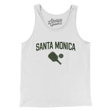 Santa Monica Pickleball Men/Unisex Tank Top-White-Allegiant Goods Co. Vintage Sports Apparel