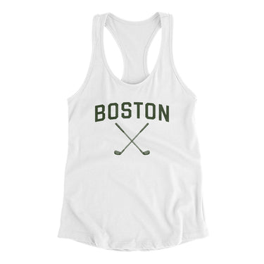 Boston Golf Women's Racerback Tank-White-Allegiant Goods Co. Vintage Sports Apparel