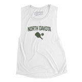 North Dakota Pickleball Women's Flowey Scoopneck Muscle Tank-White-Allegiant Goods Co. Vintage Sports Apparel