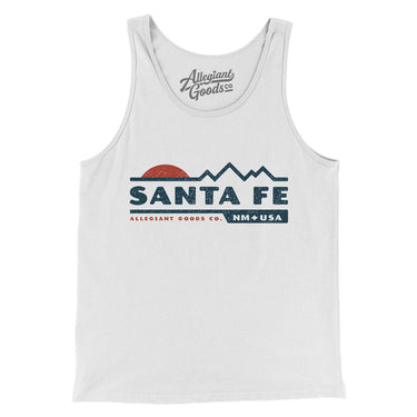 Santa Fe Mountain Sunset Men/Unisex Tank Top-White-Allegiant Goods Co. Vintage Sports Apparel